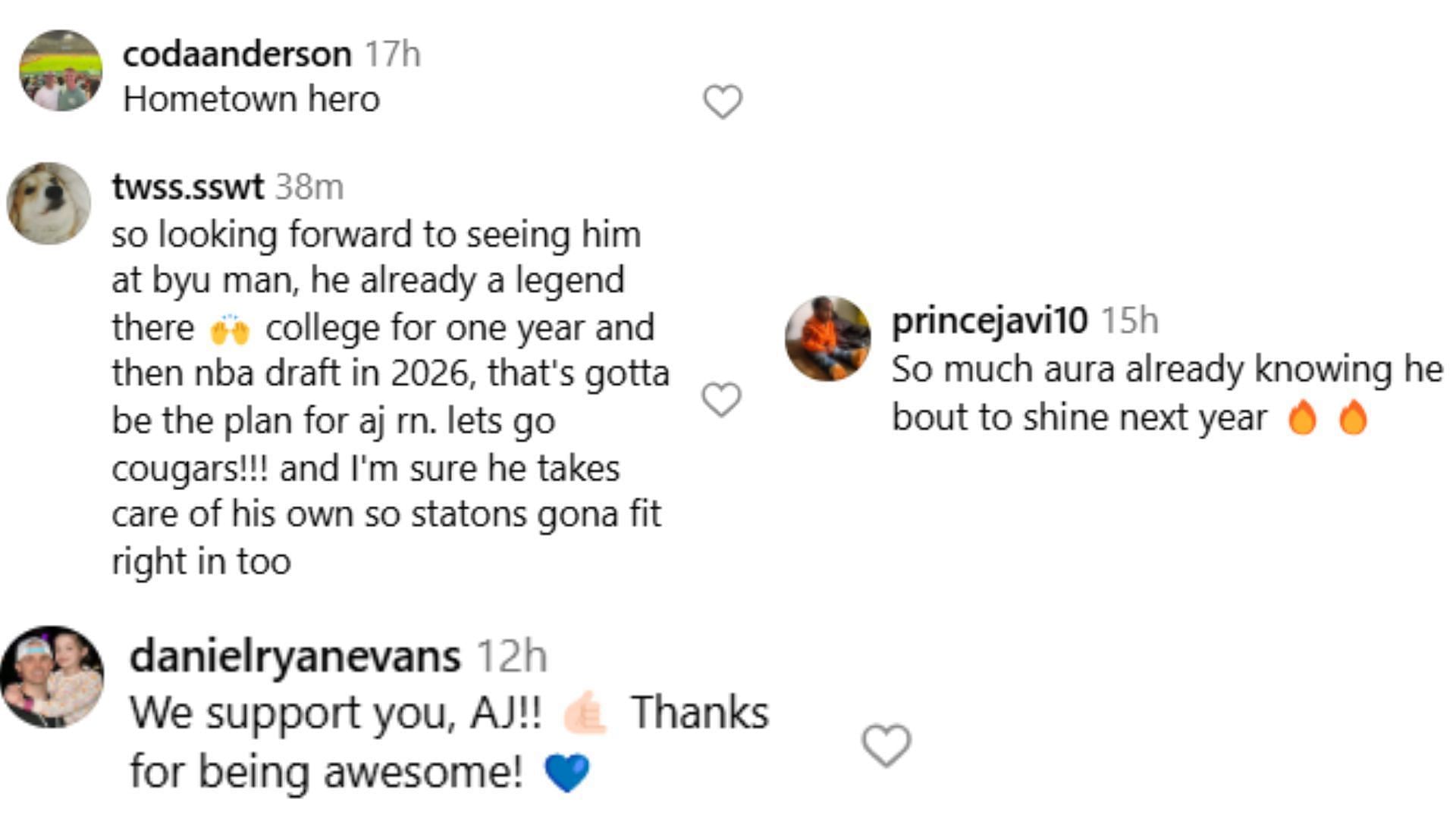 Hoops fans react to BYU signee AJ Dybantsa's social media post featuring snippets from the visit to the Cougars